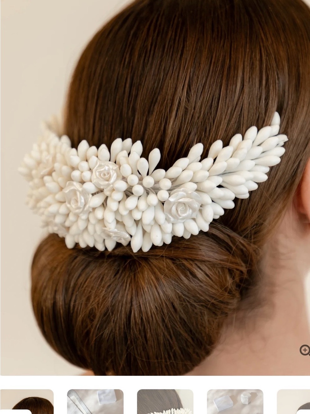 White Floral Bridal Hair Piece from Aguiar bridal store in Mexico